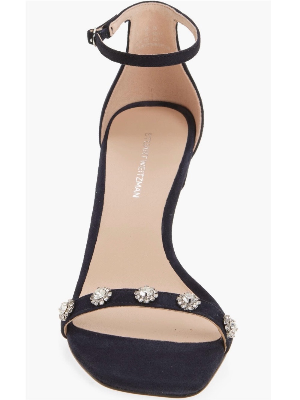 NWT Stuart Weitzman ‘Justina 75’ Heeled Sandal in “Nice Blue” Navy Suede Size 9 - Picture 9 of 12
